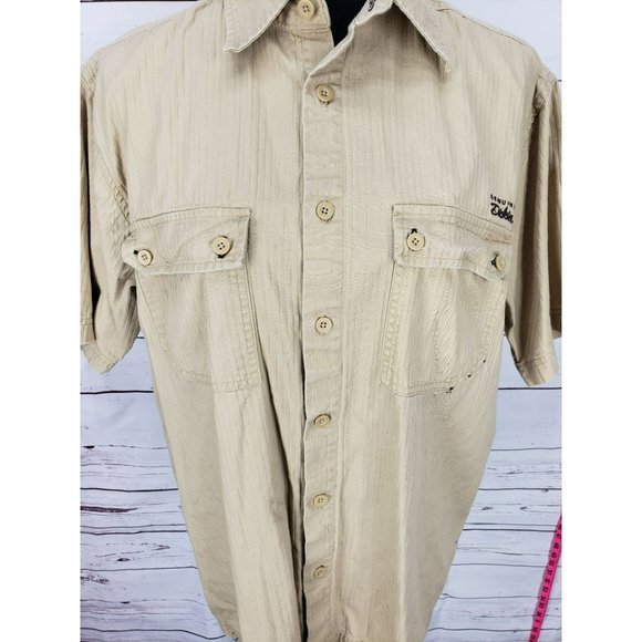 Dickies Tan Beige Size Large Men's Short‎ Sleeve Button Up Work Shirt - Picture 2 of 8